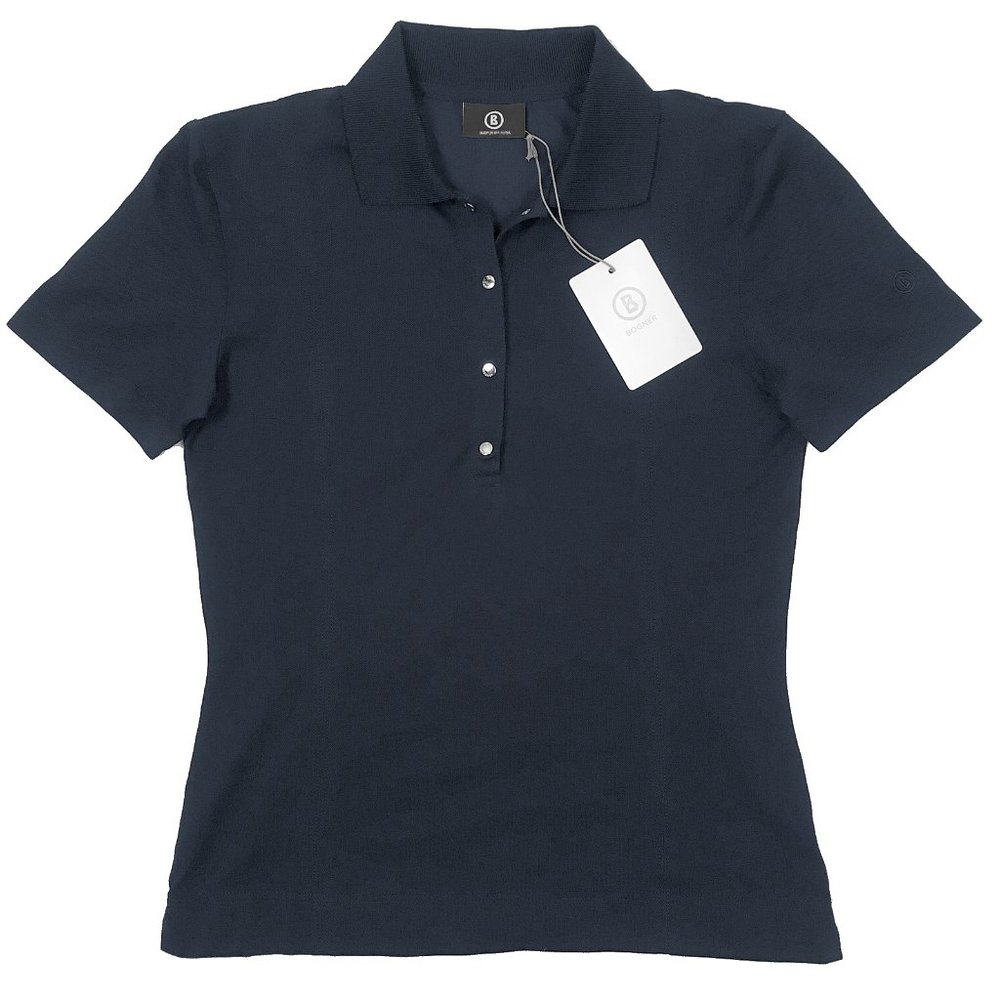 NEW Bogner Kerry Womens Polo Shirt! Navy Bogner "B" on Sleeve Mesh Type Cotton